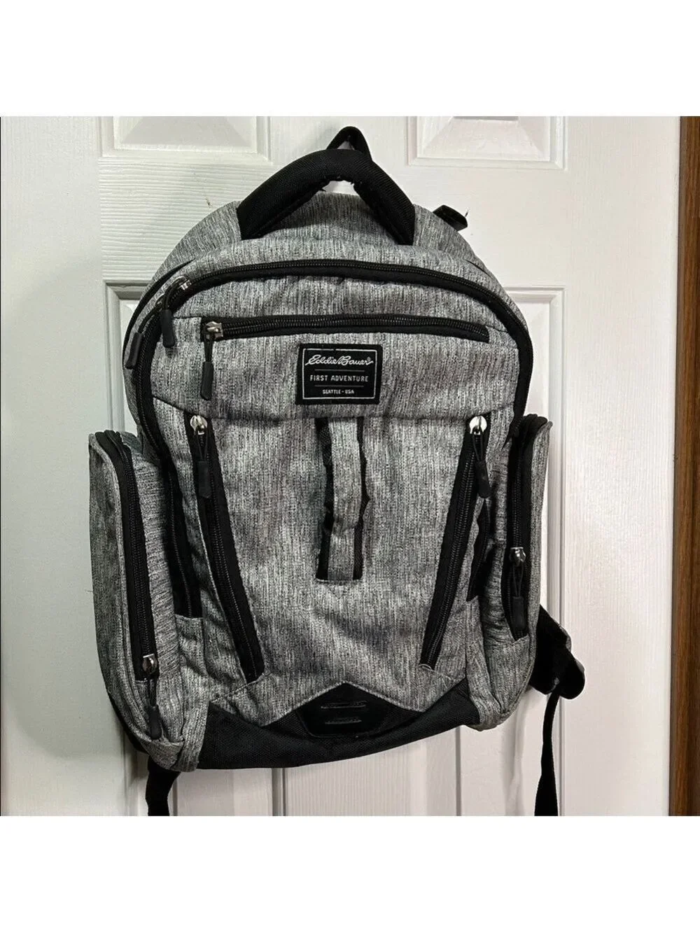 Eddie Bauer Gray and Black Diaper Backpack EUC